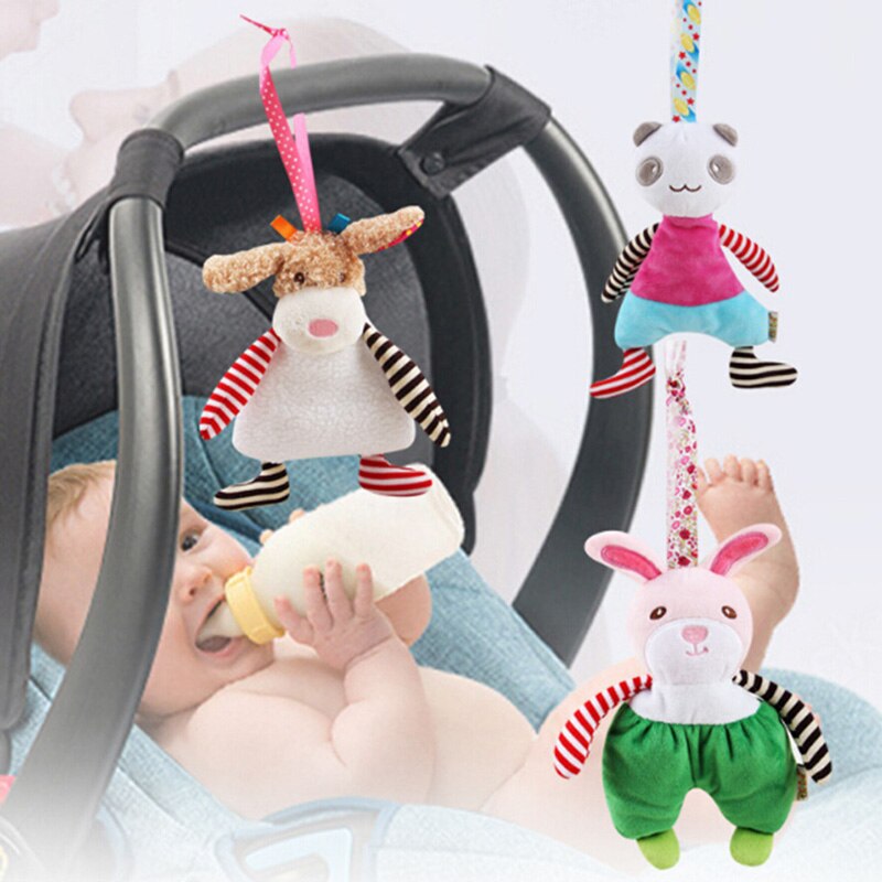 Nuovo Arrivo Multi-Funzionale Musicale Giocattolo Del Coniglio panda Del bambino auto Appeso Letto Sedile del Gancio Pendente Della Peluche Giocattolo Del bambino Appena nato giocattoli Regalo