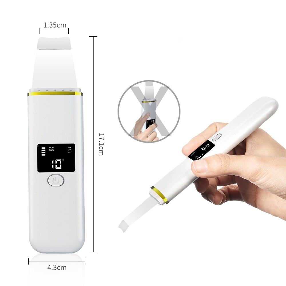 Espátula Facial de iones de ultrasonido, limpiador de poros, masajeador de limpieza profunda, Lifting de la piel, eliminación de espinillas, pala exfoliante Facial