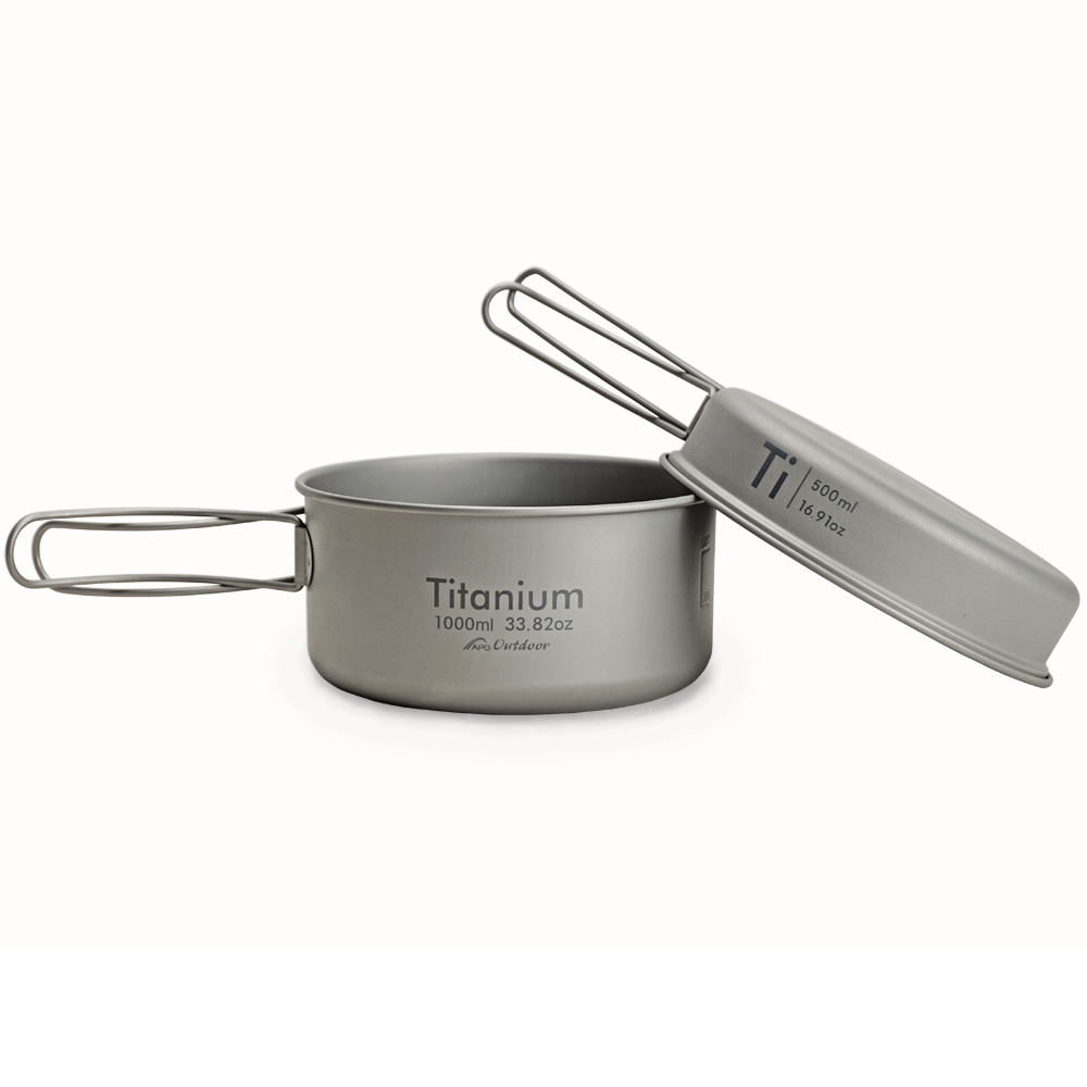 APG newest ultralight titanium pan and outdoor camping titanium pan enhancing the body resistance