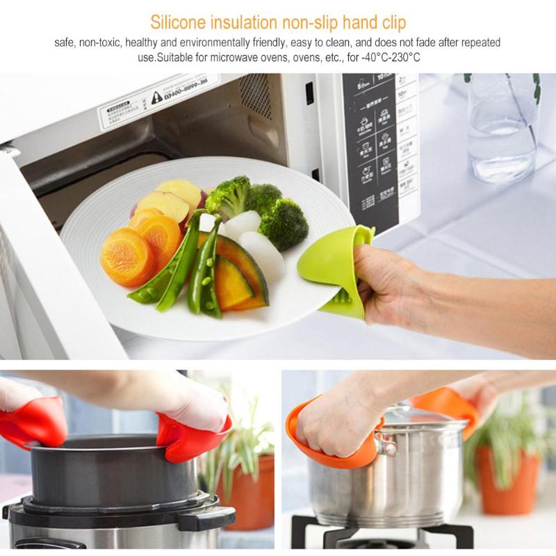 1pc Silicone Anti-warmte Handschoenen Oven Handschoen Anti-Brandwonden Handschoenen Keuken Gereedschap Willekeurige Kleur