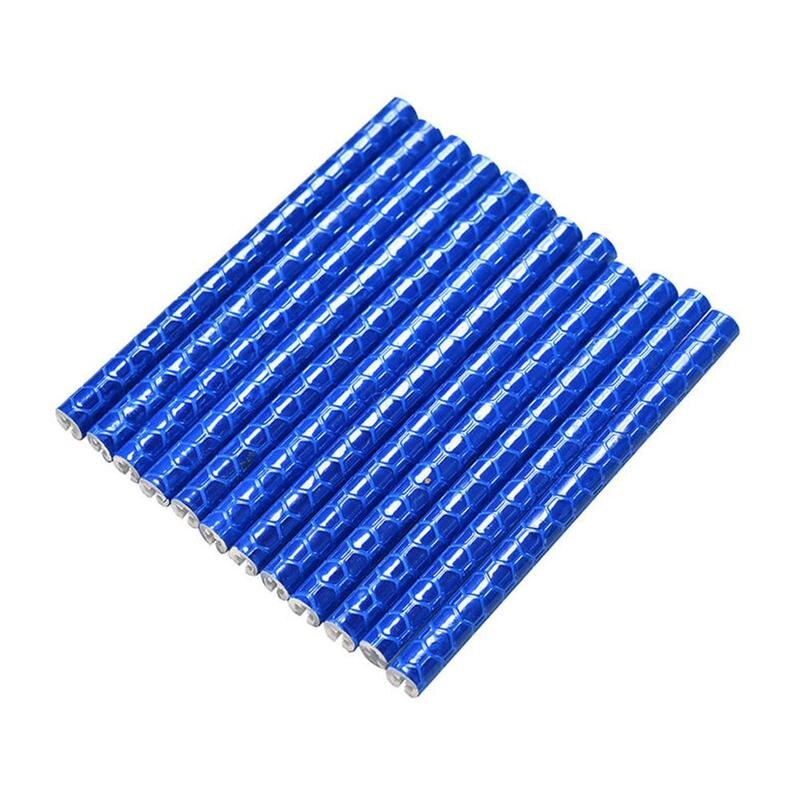 12 stk sykkel fargerik reflekterende eikerring utendørs stripe farge ridewire hjul varselrør eiker kantlist kort cli  u7 e 6: Blå