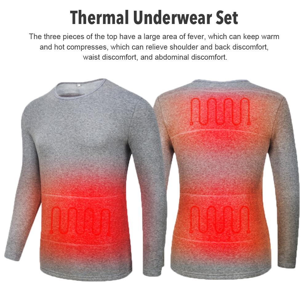 Electric Heating Thermal Underwear Set Women Elasticity Thermal Underwear Set For Winter Heating Vest Waterproof Clothing 3XL