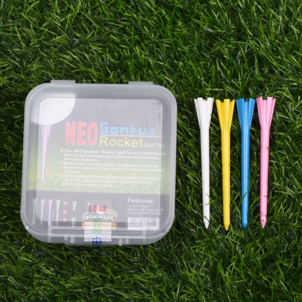 40 Stks/doos Golf Golf Tee Plastic 85Mm Onbreekbaar Plastic Golf Tees Duurzaam Stabiele Tees Golfbal Houder