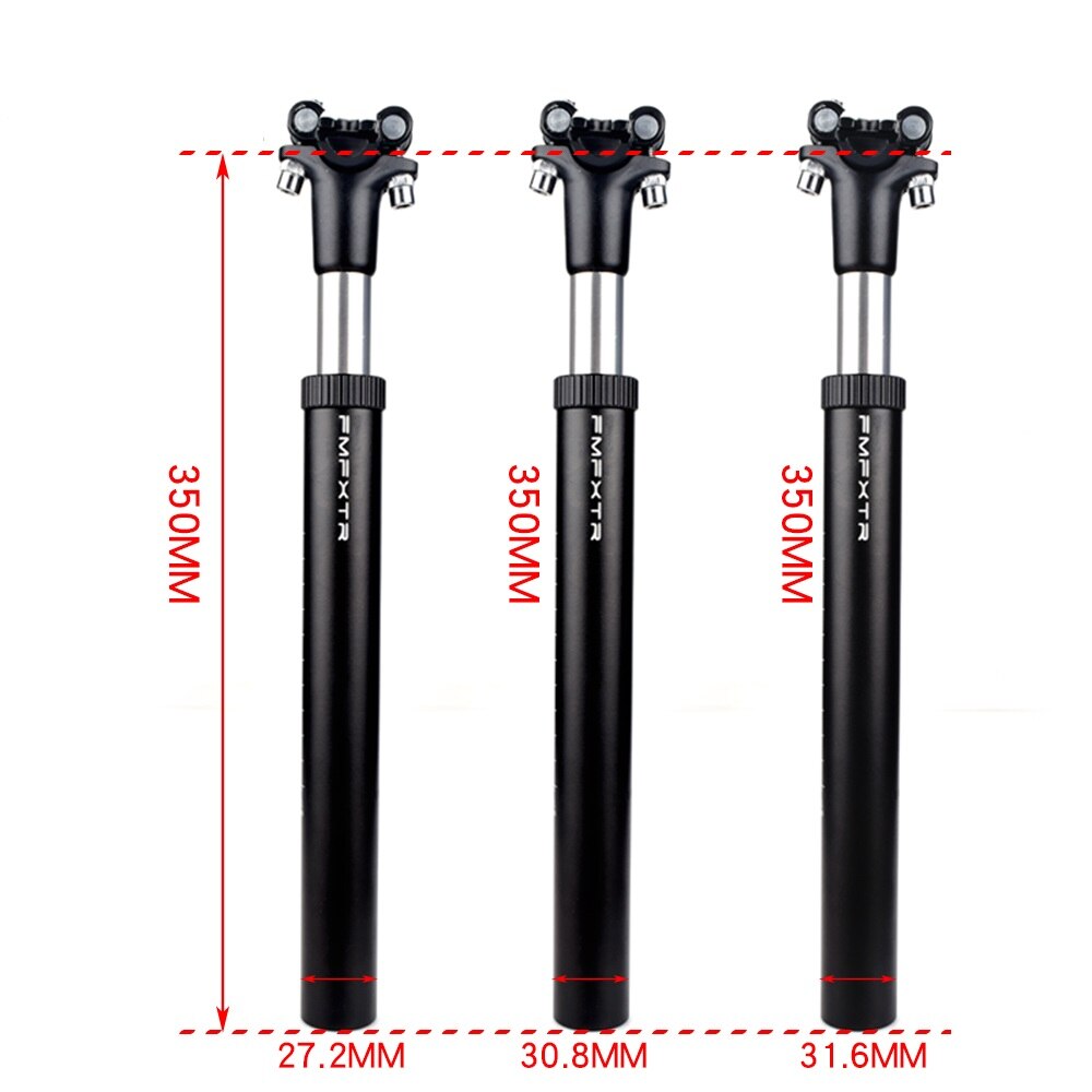Bicycle Suspension Seatpost Shock Absorber Damping MTB Mountain Bike Seat post Bicycle Seat Tube 27.2/28.6/31.6/33.9mmx350mm