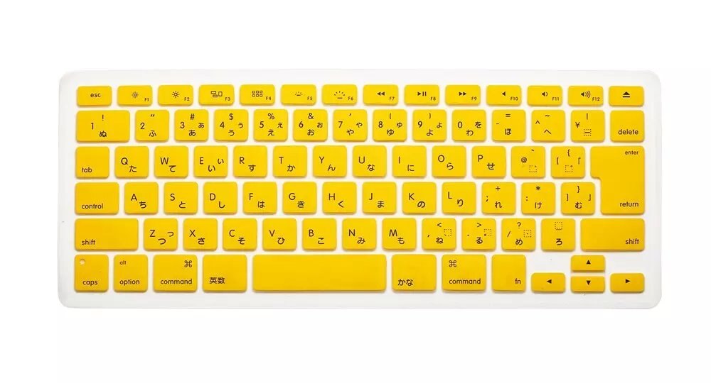 Japanese English Japan JP Keyboard Cover For Macbook Air Pro Retina 13 15 17 （before ) Protector for Mac book keyboard: Yellow