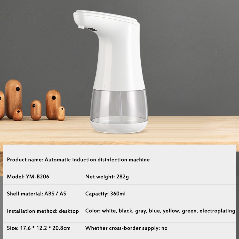 360ML Automatic Sensor Hand Disinfection Machine Touchless Wall-mounted Mist Spray Hand Cleaner Machine For Kitchen Bathroom