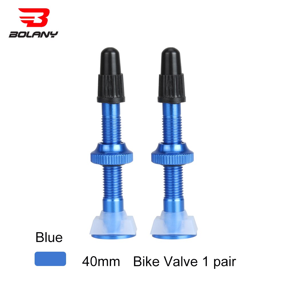 BOLANY 1 Pair Bicycle Valve 40mm /60mm MTB Road Bike Extender Valves Tubeless Vacuum Nozzle Aluminum Alloy Sealant Accessories: 40MM Blue  1 Pair