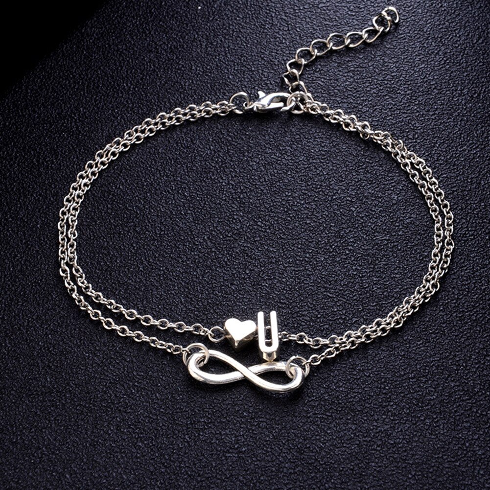 Simple Letter Heart Female Anklets Foot Jewelry Leg Anklets On Foot Ankle Bracelets For Women Leg Chain