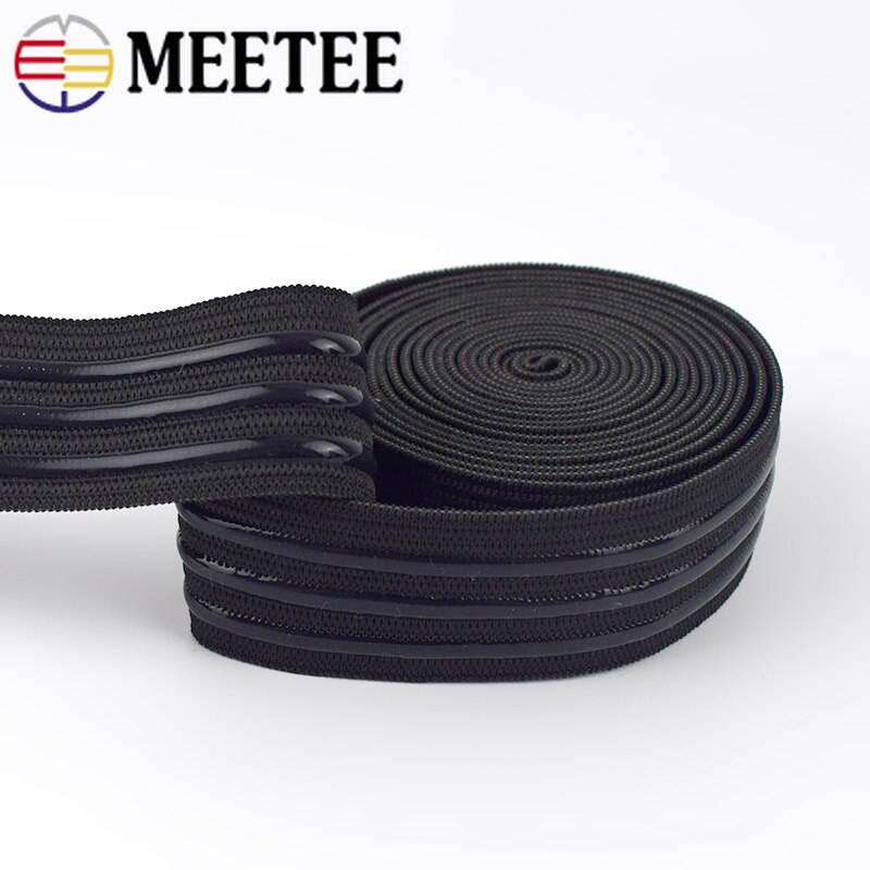 Meetee 5/10M 25Mm Antislip Elastische Bands Silicagel Streep Sportkleding Broek Lente Riem Diy kledingstuk Naaien Accessoires Materiaal