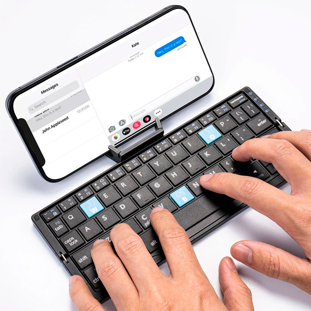 Faltbare drahtlose Mini-Tastatur mit Ständer für Tablet-Telefon Laptop Bluetooth-Tastatur für Android iOS Windows Büro zubehör
