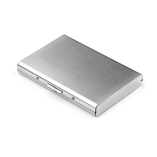 Stainless Steel Credit Card Holder Men Slim Anti Protect Travel ID Cardholder Women Rfid Wallet Metal Case Porte Carte: Wiredraw