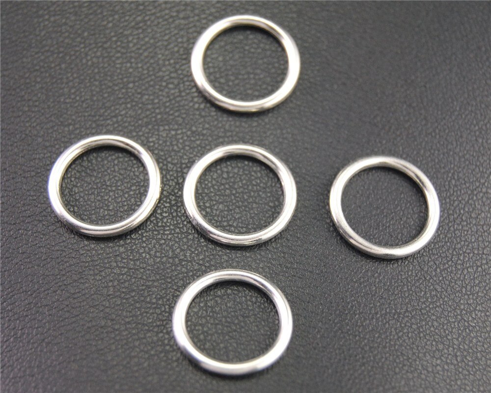 50pcs couleur argent rond cercle anneaux breloque s'adapte Bracelets fabrication de bijoux 15mm A1941