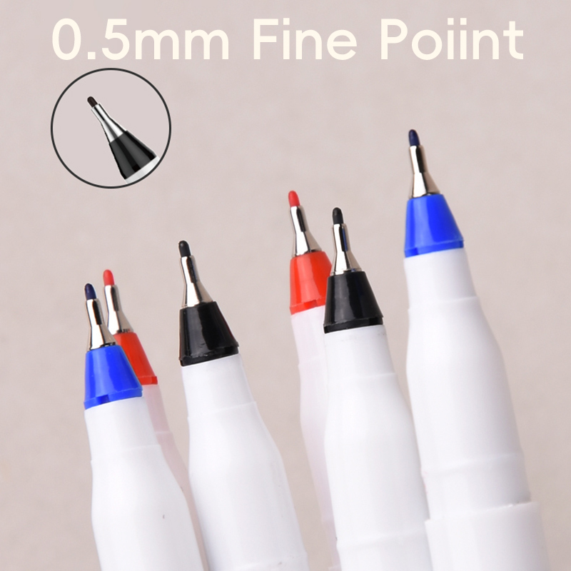 Droog uitwisbare whiteboard-markers - fijne punt 0,5 mm fijne punt, uitwisbare pennen voor kinderen, leraren, kantoor, whiteboard (zwart/rood/blauw)