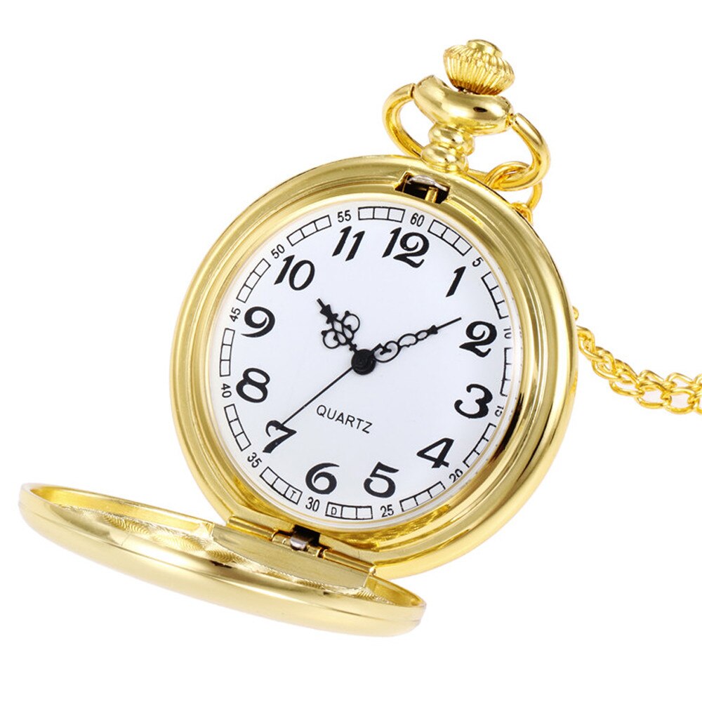 Gold Taschenuhr Für Männer Opa Anhänger Kette Fob Uhr Für Frauen Männer Geburtstag Montre Homme Relogio mas