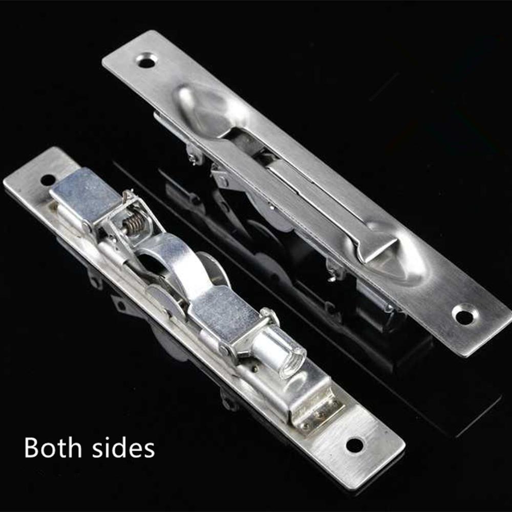 304 Stainless Steel Security Door Guard Lever Action Flush Bolt Latch Slide Bolt Lock Satin Nickel Brushed