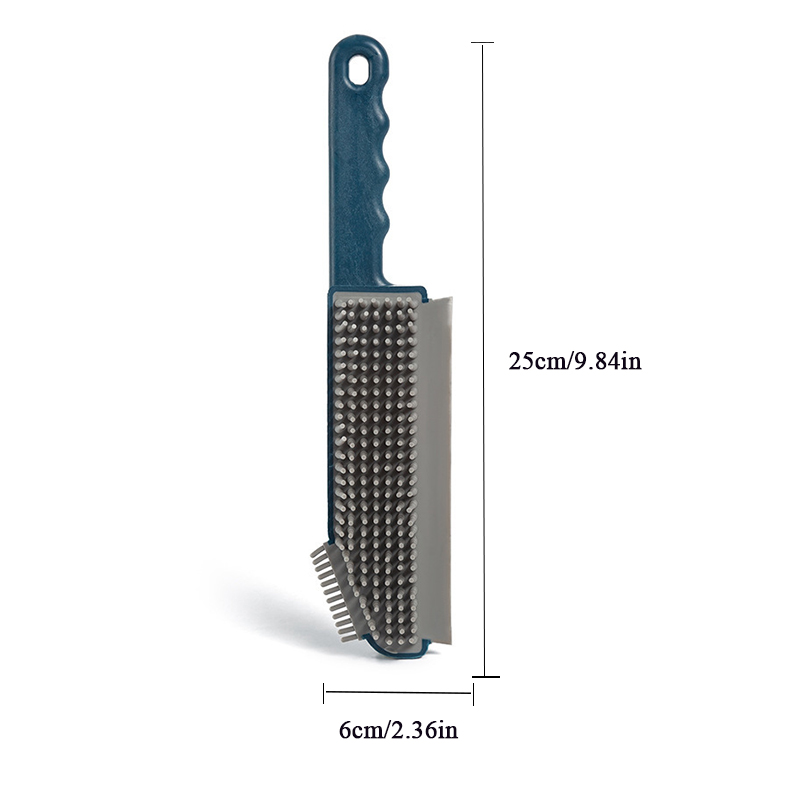 3 in 1 Gap Silicone Brush Cleaning Scrubbing Bathroom Kitchen Countertop Brush Silicone scraper Cleaning Supplies: Blue