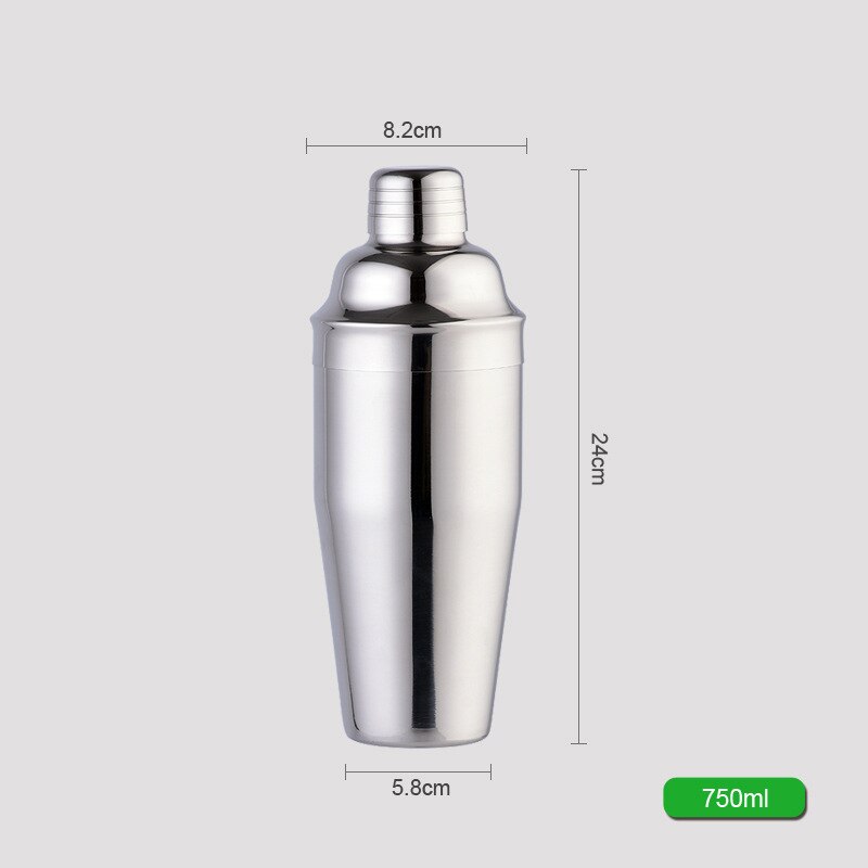 1 stks Rvs 750 ml Cocktail Shaker Cocktail Mixer Wijn Martini Drinken Boston Stijl Shaker Voor Party Bar Tool