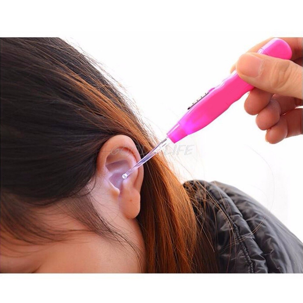 Cartoon Led Licht Oor Pick Cleaner Lepel Zaklamp Oorsmeer Removal Tool Set Veilig