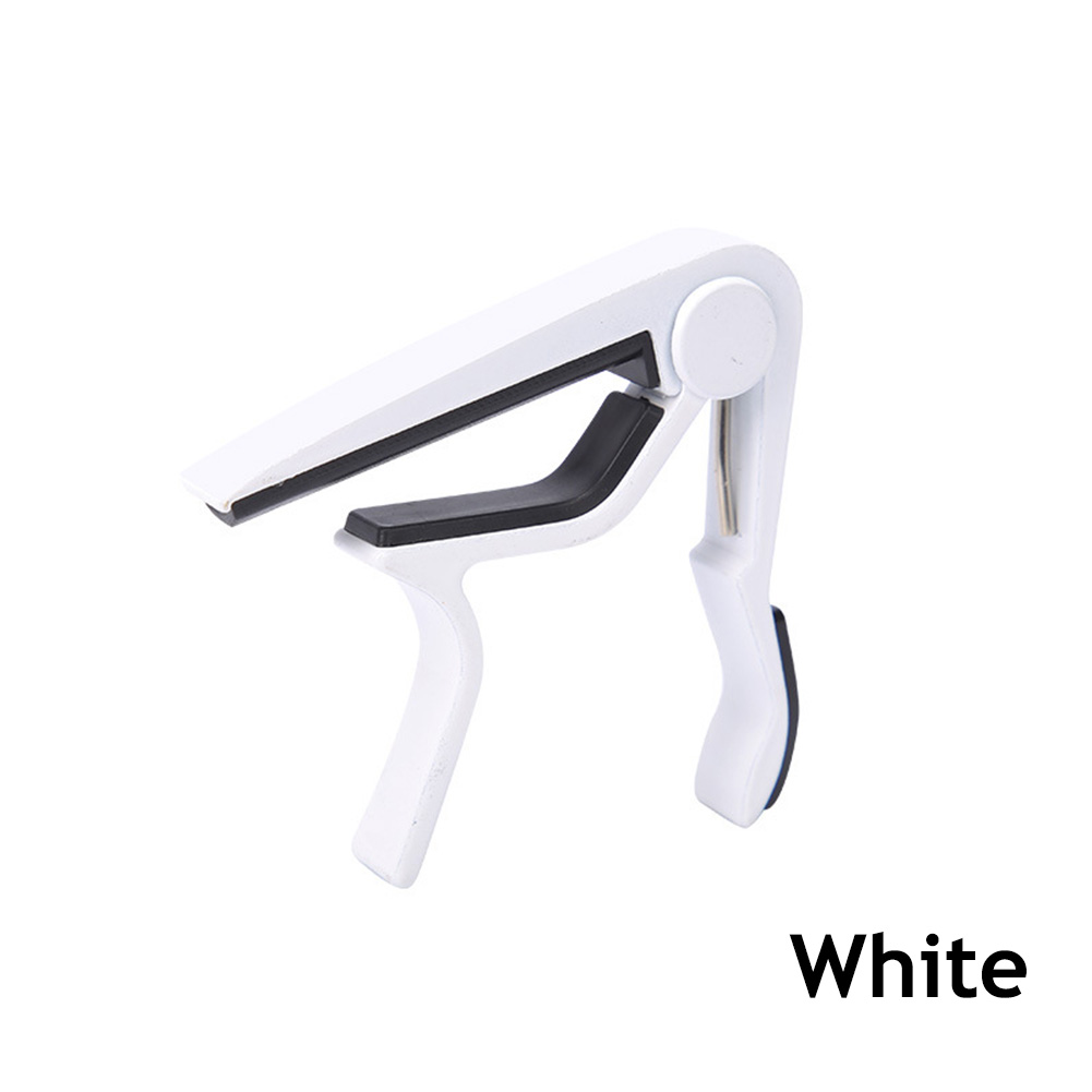 Cejilla de guitarra, Capo para guitarras acústicas y eléctricas de 6 cuerdas, mandolina de ukelele, aleación de aluminio, abrazadera de cambio rápido, accesorios para llaves: Blanco