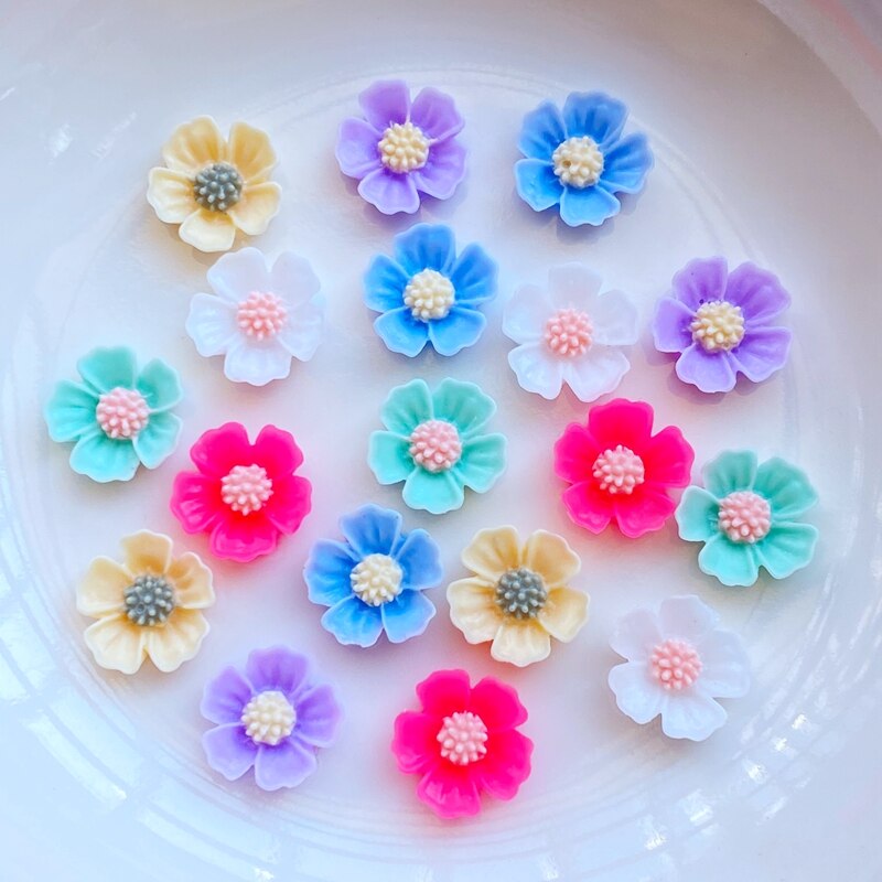 80 st söta blandade mini krysantemum blommor platt rygg harts cabochons scrapbooking gör-det-själv smycken hantverk dekoration tillbehör