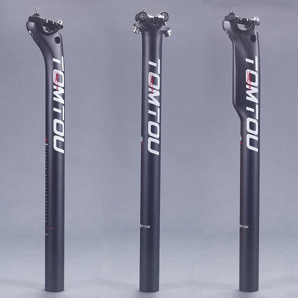 Tomtou carbonvezel fietszadelpen fietsonderdelen 3k mat wit offset 0mm 5mm 20mm diameter 27.2mm 30.8mm 31.6mm