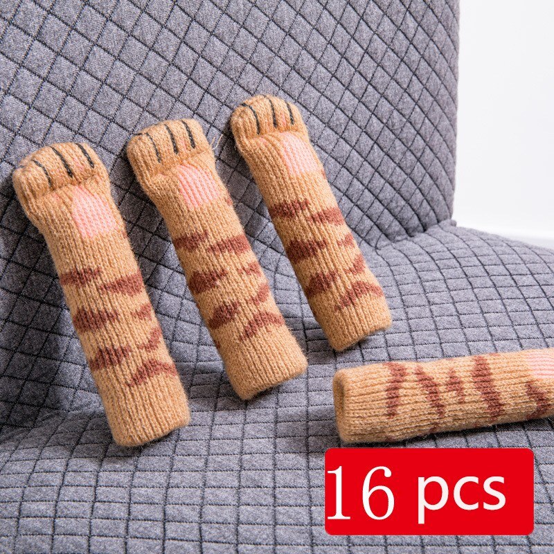 16Pcs Bescherming Vloer Stoel Voet Pad Been Meubels Breien Cover Stoel Kat Pads Anti-Noise Protector Sokken Tafel