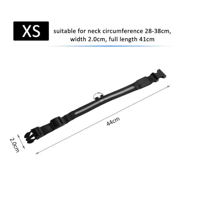 1Pcs Pet Nylon Halsbanden Night Veiligheid Lichtgevende Lichtgevende Lichtgevende Hondenriem Hond Lichtgevende Lichtgevende Kraag