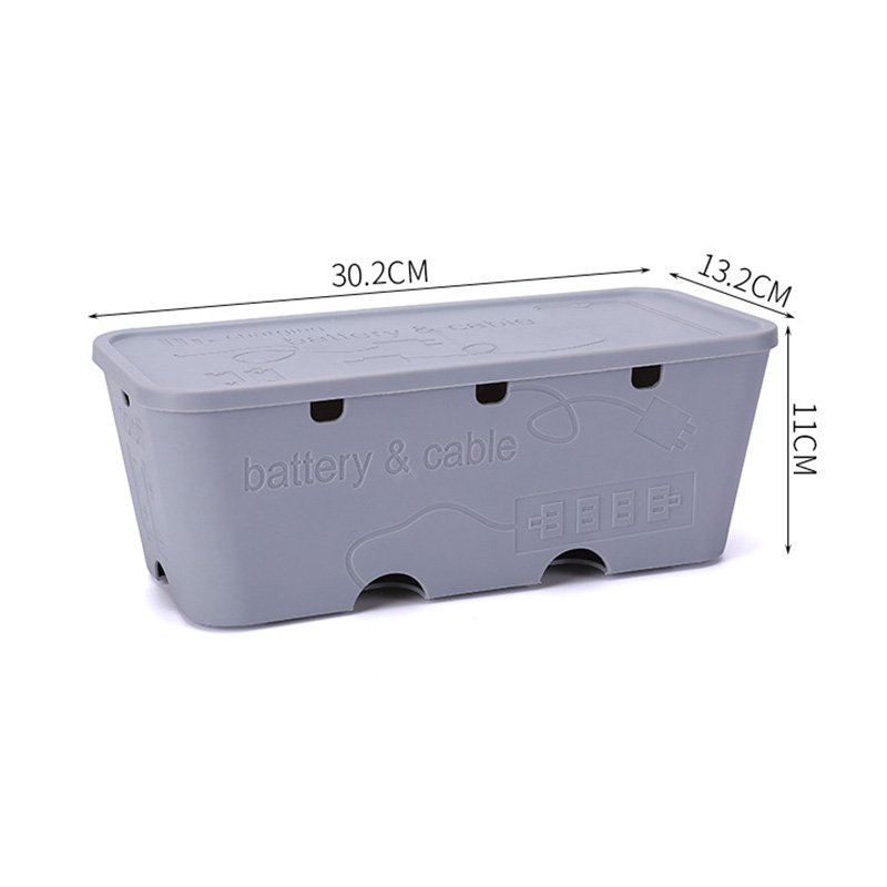 Pojemnik z drutu z tworzywa sztucznego pojemnik robić chowania kabli skrzynka przyłączowa schowek na kable potrzeby domowe Dom dekoracje Organizer: szary