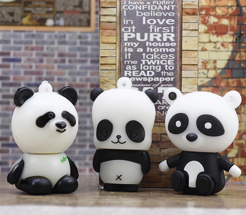 Pamięć USB Panda 64GB 128GB 256GB - Słodki Pendrive Zwierzęcy USB 2.0 Silikon