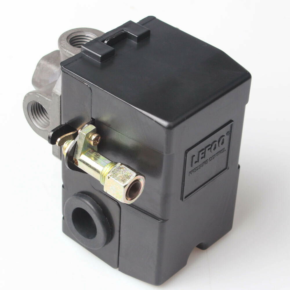 Air Compressor Pressure Switch Control Valve 120PSI 4 Port Unloader On/Off Lever Pressure Control