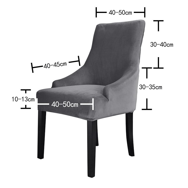 Aksamitna czernica pokrowiec na krzesło do jadalni salon Stretch Wingback krzesło narzuty elastyczny fotel z uszakami pokrywa do jadalni kuchnia
