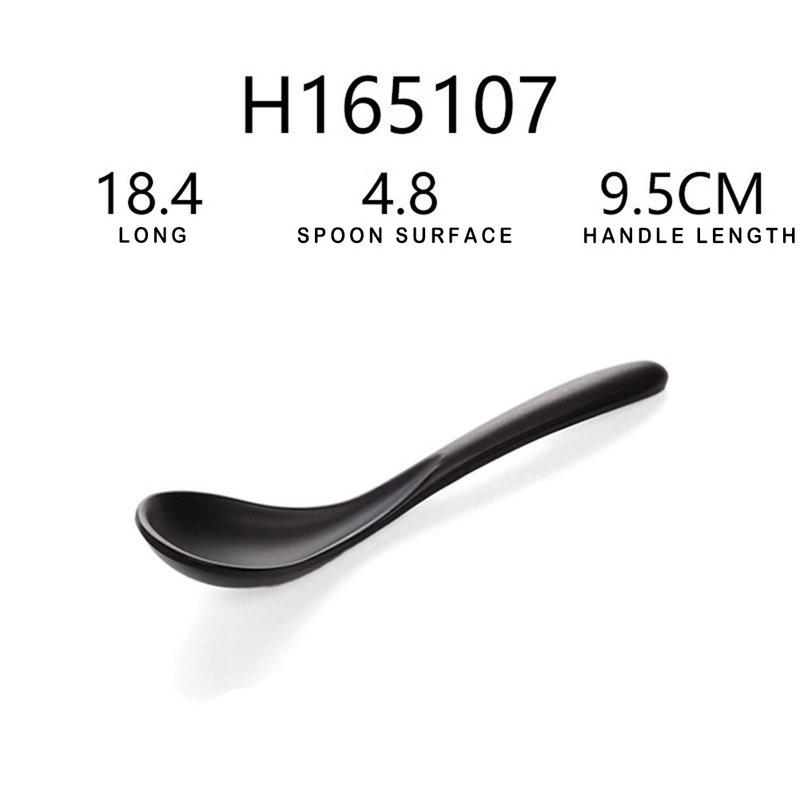 Spoon Soup Spoon Black Matte Ladle Spoon Plastic Japanese Style Melamine Tableware Anti-Fall Tortoise Shell Shaped Spoon: 165107
