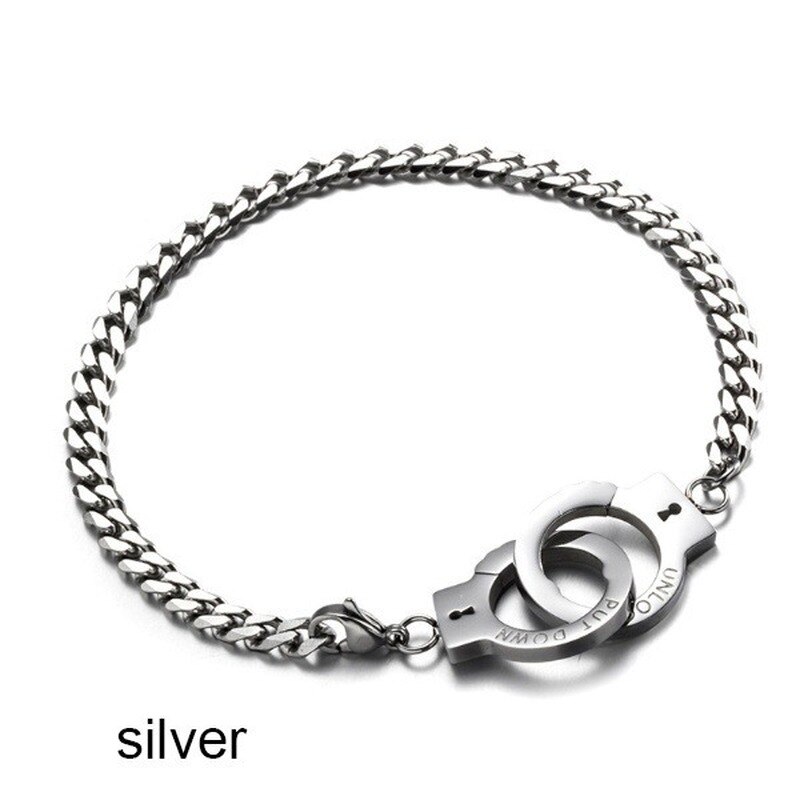 Kreative Hüfte hüpfen Stil Metall Handschellen Kette Armbinde für Männer und Frauen Party Prom Schmuck