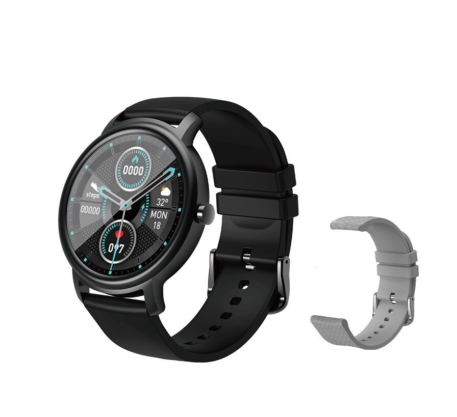 Mibro ar relógio inteligente android ios relógio de fitness ip68 à prova dip68 água bluetooth 5.0 monitor sono freqüência cardíaca rastreador smartwatch: Black Add Grey