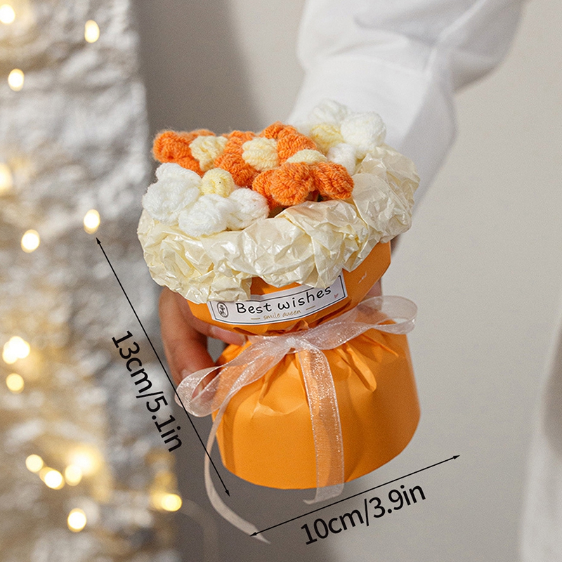 Ramo de margaritas de flores tejidas de ganchillo, del Día de la madre, flores artificiales, decoración del banquete de boda, decoración de ramo tejido DIY: Deep Pink