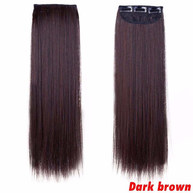 3 Clips In Extensions 45CM Straight Hairpieces for white women Synthetic high temperature fiber Hair 3pieces a head: 2-33