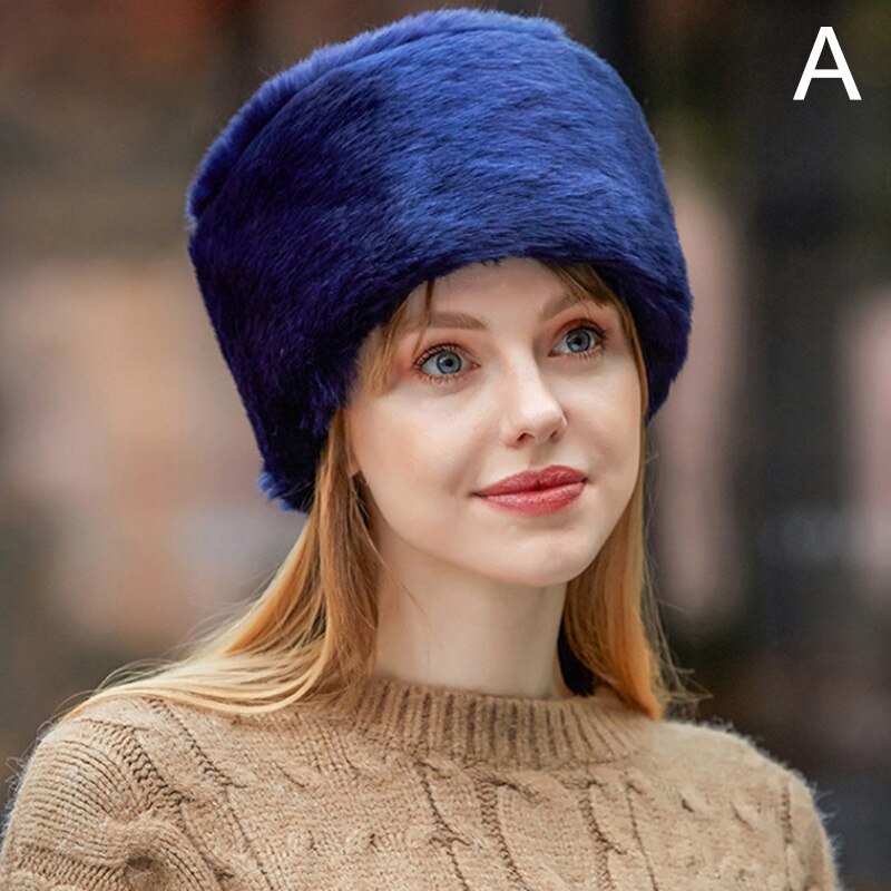 Gorros rusos gruesos y esponjosos para mujer, gorros de piel sintética, gorros de esquí, aviador, orejeras, gorro , gorros de invierno: A