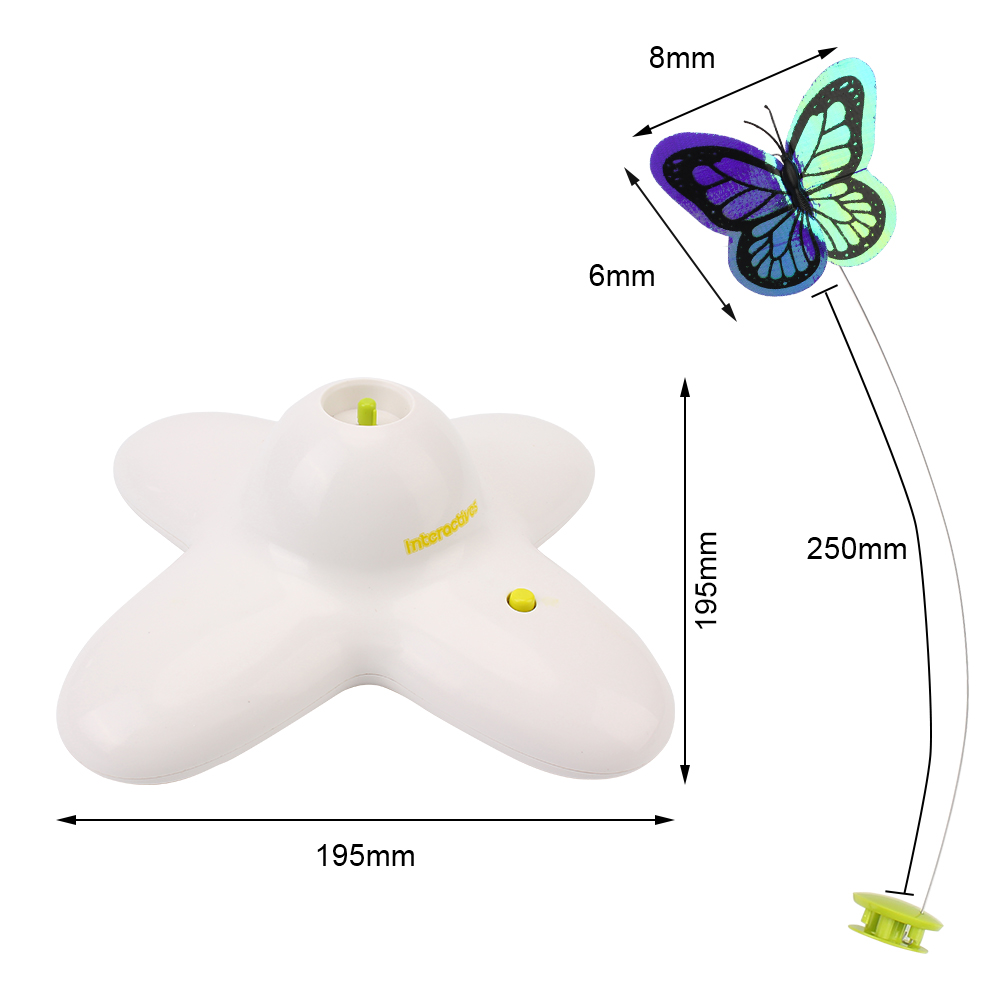 Interactive Flutter Bug Smart Activated Butterfly Funny Toys Automatic Cat Toy 360 Degree Rotating Motion Flashing Puzzle Toy