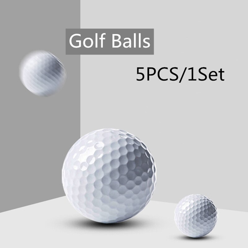Balles de Golf Double couche en caoutchouc, 5 pièces/1 ensemble, haute élasticité, intérieur, Swing de Golf, balle d&#39;entraînement, bonne , 10 couleurs,