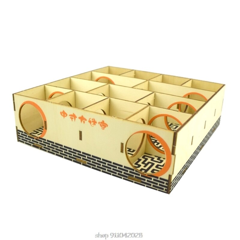 Hamster Maze Wooden Tube Tunnel Cage Seesaw House Swing Small Animals Pet Interactive Play Toys for Rat D25 20: C