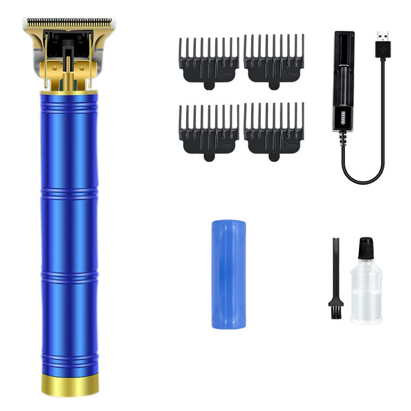 Professionele draadloze tondeuse met nul opening, elektrische trimmer, draadloze tondeuse: Blauw