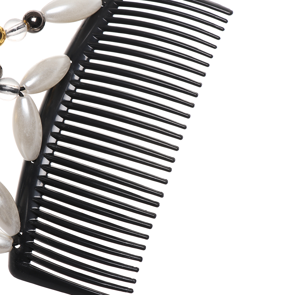 Kralen Magic Hair Kam Elastische Dubbele Kam Haarspeld Handgemaakte Stretch Haar Clip Diy Plastic Styling Tool Voor Vrouwen