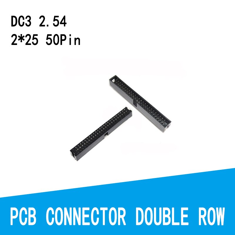 10Pcs DIP 6/10/20/26/34/40 PIN 2.54MM Pitch MALE SOCKET Straight Idc Box Headers PCB CONNECTOR DOUBLE ROW 10P/20P/40P DC3 HEADER: 2X25 50PIN
