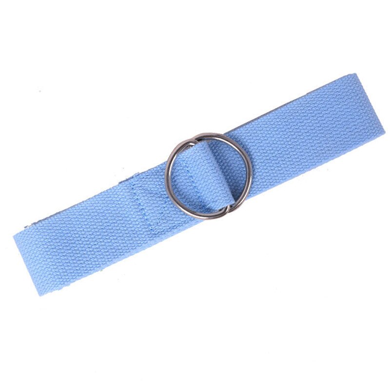 1Pc Yoga Stretch Strap D-Ring Gesp Riem Yoga Riem Fitness Oefening Gym Touw Figuur Taille Been Weerstand fitness Bands: Sky Blue
