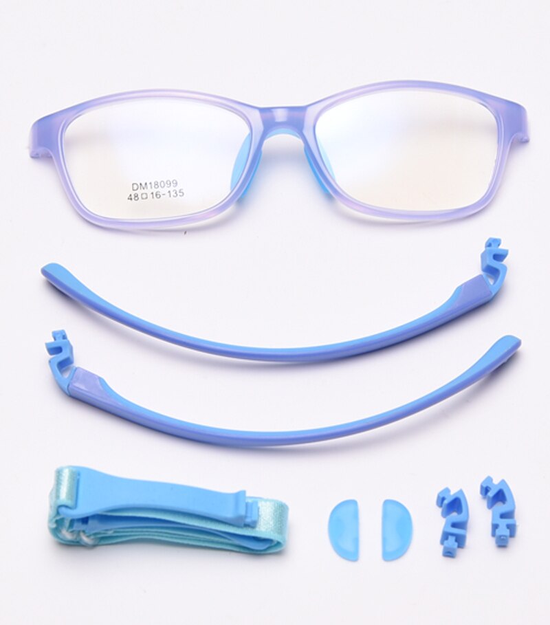 Peekaboo square optical glasses frame kids silicone girls boy child glasses for baby accessories purple blue double color: blue purple frame