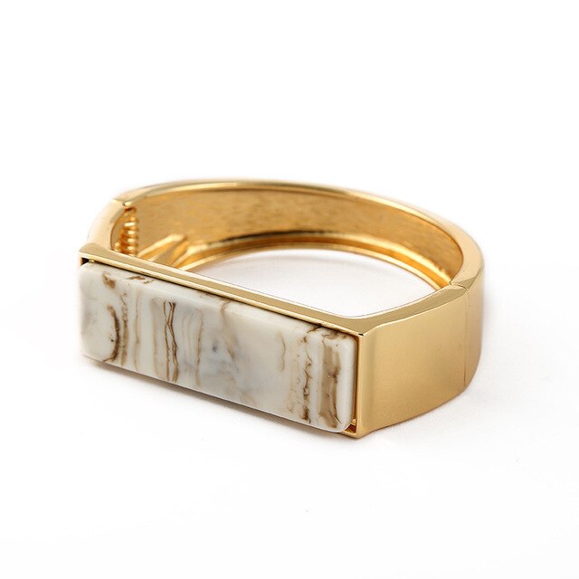 Qualidade superior de luxo ouro personalidade exagerar punk pulseiras pulseiras para mulheres 2022 moda jóias: White