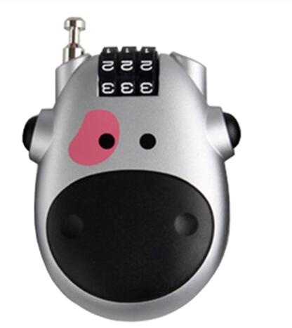 Mini Retractable Wire Rope Password Lock Travel Anti-theft Lock Motorcycle Helmet Lock Cartoon Lock Bicycle Lock Long Cable: B