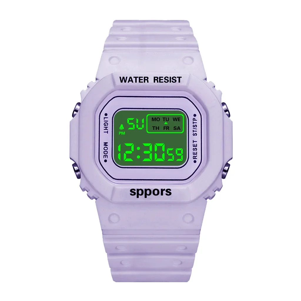 Elektronische Kinderuhren, Farbe, leuchtendes Zifferblatt, wasserdicht, multifunktional, nachtleuchtender Wecker, Uhr für Jungen und Mädchen: Rose