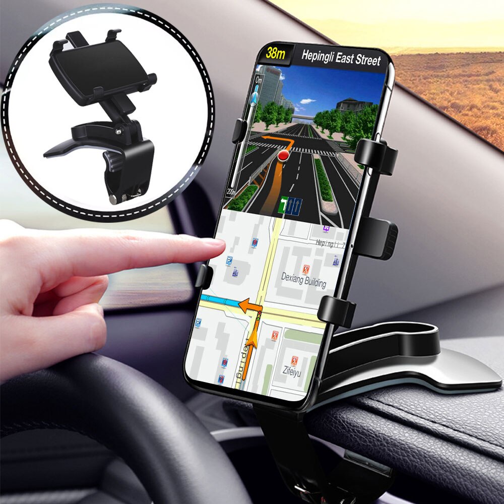 Universele Auto Dashboard Telefoon Houder 360 Graden Verstelbare Mobiele Telefoon Staat Achteruitkijkspiegel Zonneklep Gps Navigatie Beugel
