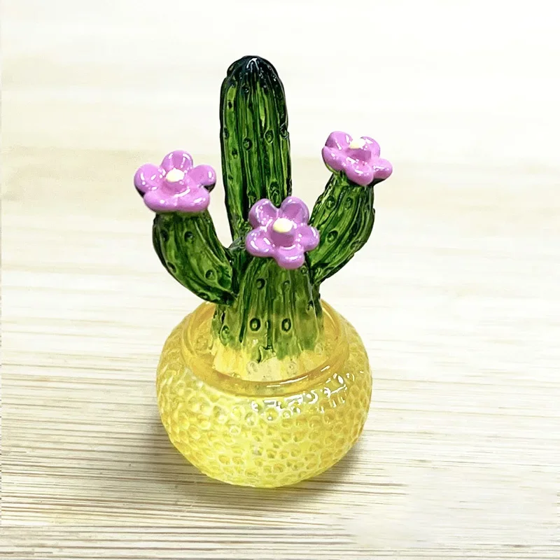 Mini figuritas de Cactus para decoración de escritorio, estatua suculenta, planta de bonsái en maceta, micropaisaje: Borgoña
